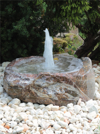 Quellstein Marmor L70cm mit Quellschale Gartenbrunnen Springbrunnen Komplettset