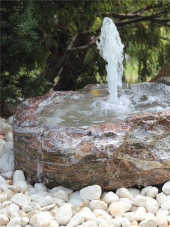 Quellstein Marmor L70cm mit Quellschale Gartenbrunnen Springbrunnen Komplettset