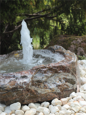 Quellstein Marmor L70cm mit Quellschale Gartenbrunnen Springbrunnen Komplettset