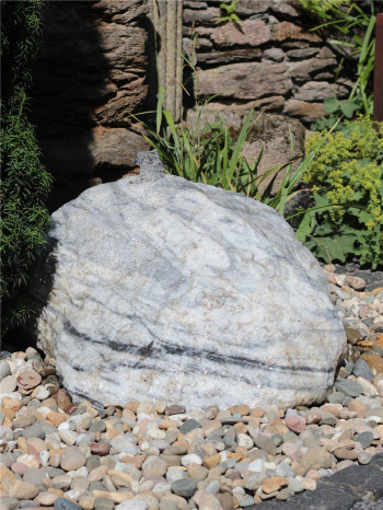 Quellstein Zebra Marmor weiß L80cm Naturstein Gartenbrunnen Springbrunnen Komplettset
