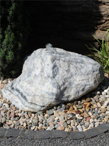 Quellstein Zebra Marmor weiß L80cm Naturstein Gartenbrunnen Springbrunnen Komplettset