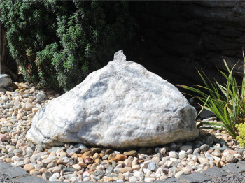 Quellstein Zebra Marmor weiß L80cm Naturstein Gartenbrunnen Springbrunnen Komplettset