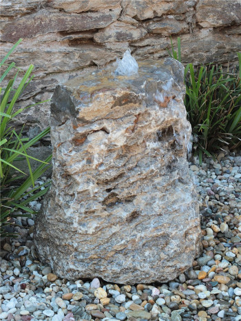 Quellstein Muschelkalk 60cm Naturstein Gartenbrunnen Springbrunnen Komplettset