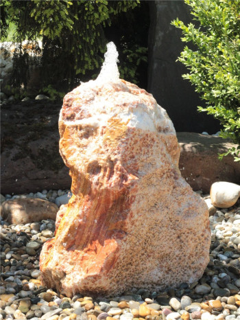 Quellstein Monolith Onyx Marmor 70cm Gartenbrunnen Springbrunnen Komplettset
