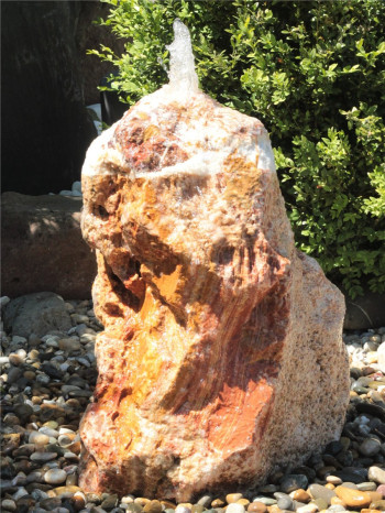 Quellstein Monolith Onyx Marmor 70cm Gartenbrunnen Springbrunnen Komplettset
