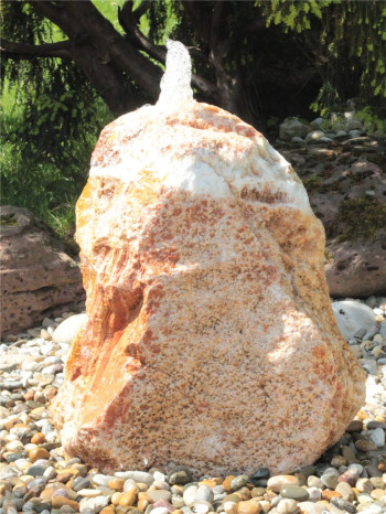 Quellstein Monolith Onyx Marmor 70cm Gartenbrunnen Springbrunnen Komplettset