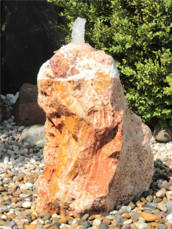 Quellstein Monolith Onyx Marmor 70cm Gartenbrunnen Springbrunnen Komplettset