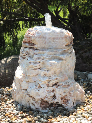 Quellstein Monolith Onyx Marmor 70cm Gartenbrunnen Springbrunnen Komplettset