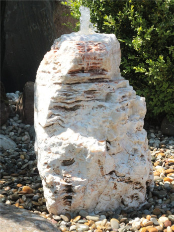 Quellstein Monolith Onyx Marmor 70cm Gartenbrunnen Springbrunnen Komplettset