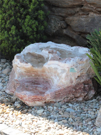 Quellstein Bachlauf Onyx Marmor Flamingo L75cm Gartenbrunnen Springbrunnen Komplettset