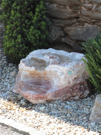 Quellstein Bachlauf Onyx Marmor Flamingo L75cm Gartenbrunnen Springbrunnen Komplettset
