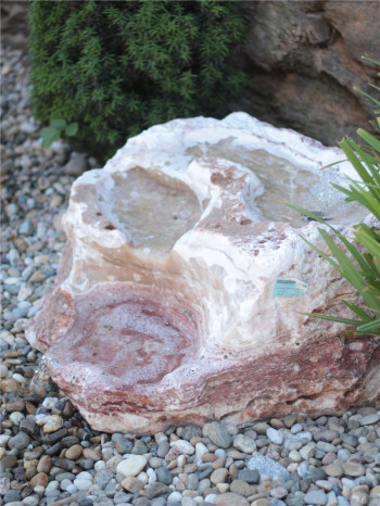 Quellstein Bachlauf Onyx Marmor Flamingo L75cm Gartenbrunnen Springbrunnen Komplettset