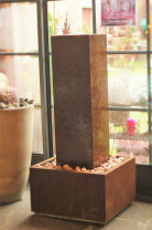 Cortenstahl Säule Cordon 130 Edelrost Springbrunnen