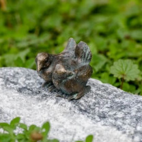 Bronzefigur Vogelpaar sitzend Miniatur Bronze Skulptur Rottenecker