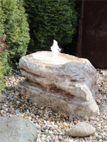 Quellstein Onyx Marmor L120cm mit Quellschale Gartenbrunnen Springbrunnen Komplettset