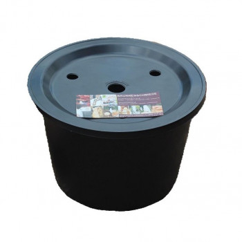 PE Becken mit GFK Deckel Ø 45 cm 30l für Quellsteine Wasserspiele Zierbrunnen