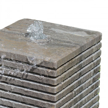 Quellstein Würfel Blaustein 50cm Gartenbrunnen Springbrunnen Komplettset