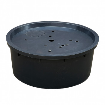 PE Becken mit GFK Deckel Ø 88 cm 150 Liter für Quellsteine Wasserspiele Zierbrunnen