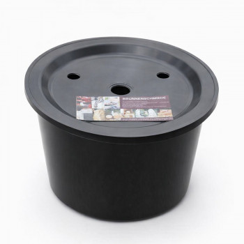 PE Becken mit GFK Deckel Ø 45 cm 30l für Quellsteine Wasserspiele Zierbrunnen