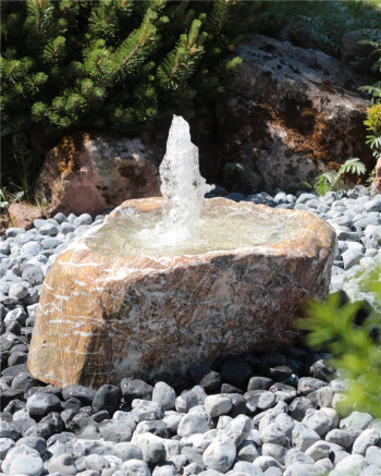Quellstein Marmor L70cm mit Quellschale Gartenbrunnen Springbrunnen Komplettset
