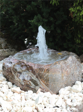 Quellstein Marmor L70cm mit Quellschale Gartenbrunnen Springbrunnen Komplettset