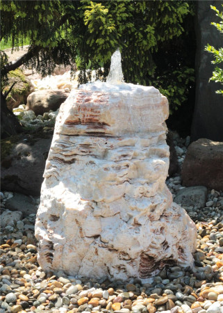 Quellstein Monolith Onyx Marmor 70cm Gartenbrunnen Springbrunnen Komplettset