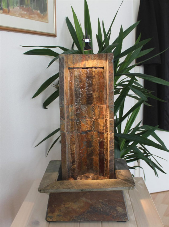 Zimmerbrunnen Oasis 60cm Wasserwand Feng Shui Schieferbrunnen