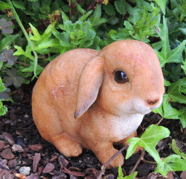 Gartenfigur Kaninchen Pummel 12cm Polystone Figur Ostern Dekoration