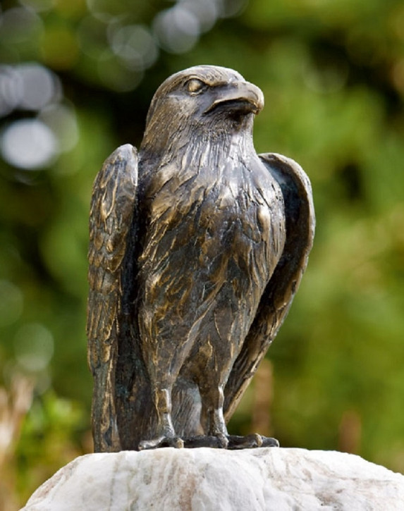 Bronzefigur Turmfalke 31cm Bronze Gartenfigur Rottenecker