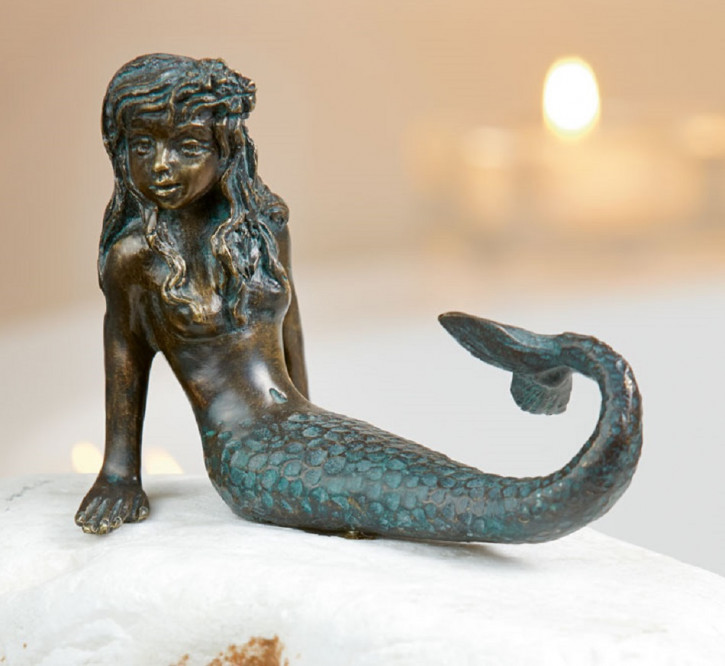 Bronzefigur Meerjungfrau Nina 8,5cm Bronze Skulptur Rottenecker