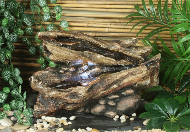 AUSSTELLUNGSSTÜCK! Zimmerbrunnen Yi Polystone Bachlauf inkl. Pumpe und LED Beleuchtung