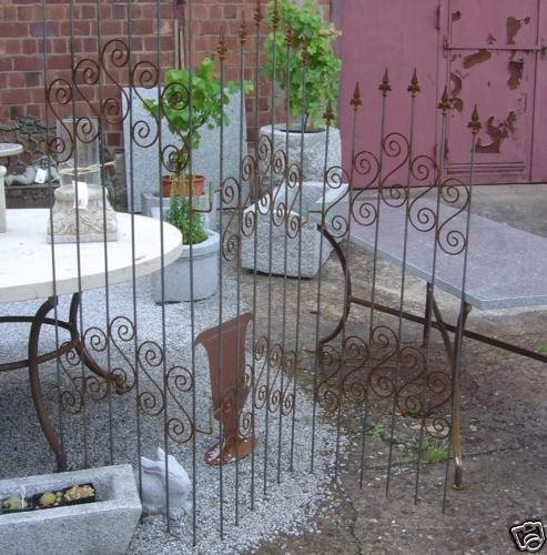 Vintage Paravent Eisen rostig mit Ornamenten, 3tlg. Deko für Garten Rankwand