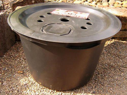 PE Becken mit GFK Deckel Ø 60 cm 65 Liter für Quellsteine Wasserspiele Zierbrunnen