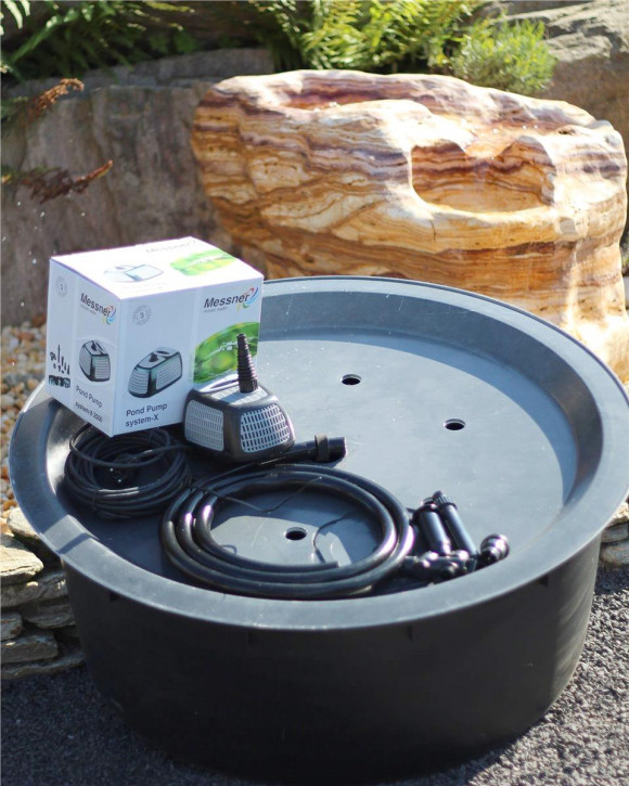 PE Becken mit GFK Deckel Ø88x35 | Pumpe Messner system-X 1501