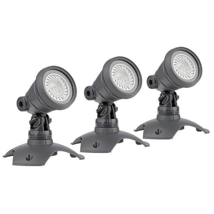 LunAqua 3 LED Set 3 warm weiß Oase Strahler für Wasserspiele, Zierbrunnen und Quellsteine