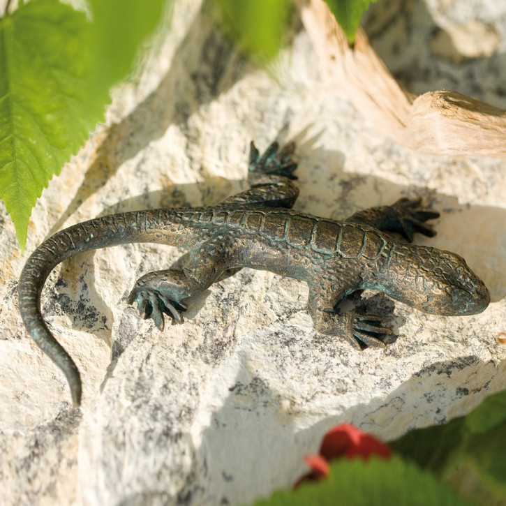 Bronzefigur Eidechse L10cm | Bronze Skulptur Rottenecker