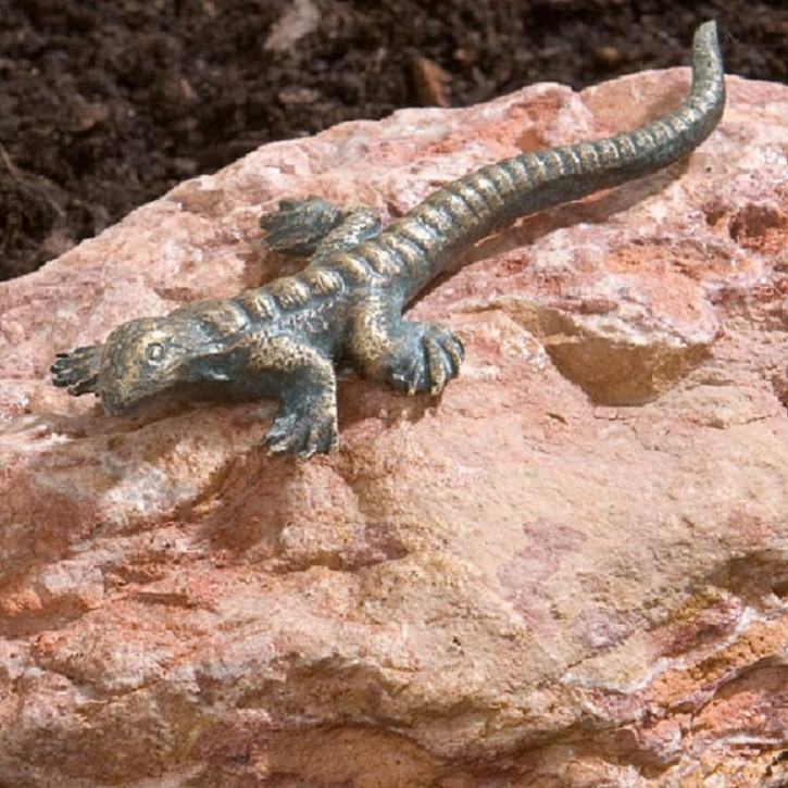 Bronzefigur Eidechse L14cm Gartenfigur Bronze Skulptur Rottenecker