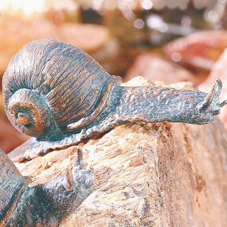 Bronzefigur Schnecke gebogen 8cm Gartenfigur Bronze Skulptur Rottenecker