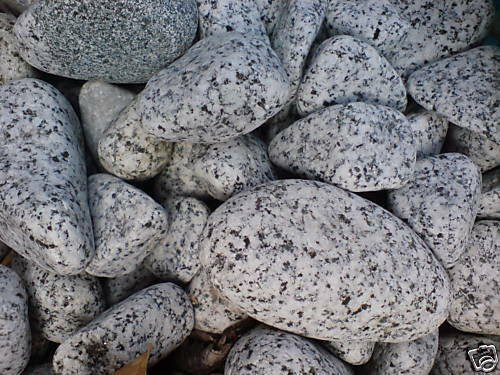 20kg (1,495 €/kg) Gletscher Granit edelgrau Ziersteine, gerundet 25-50mm