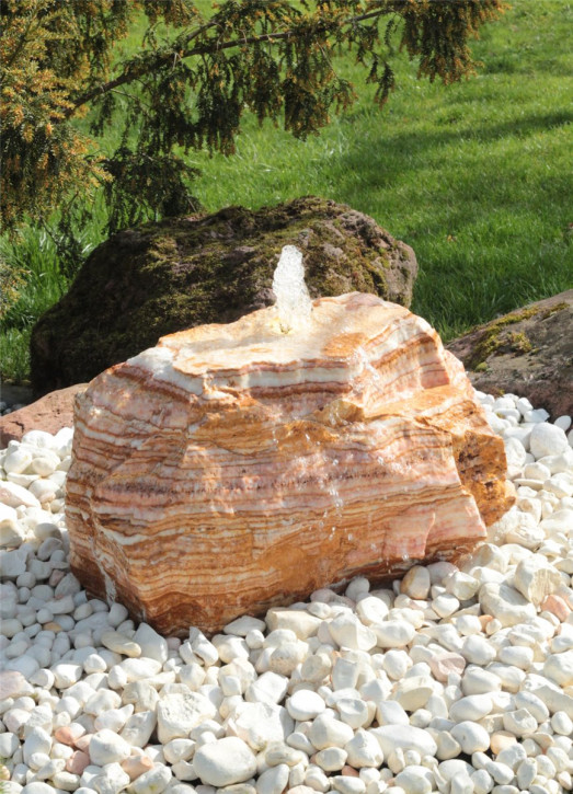 VERKAUFT! Quellstein Onyx Marmor 45cm Gartenbrunnen Springbrunnen Komplettset