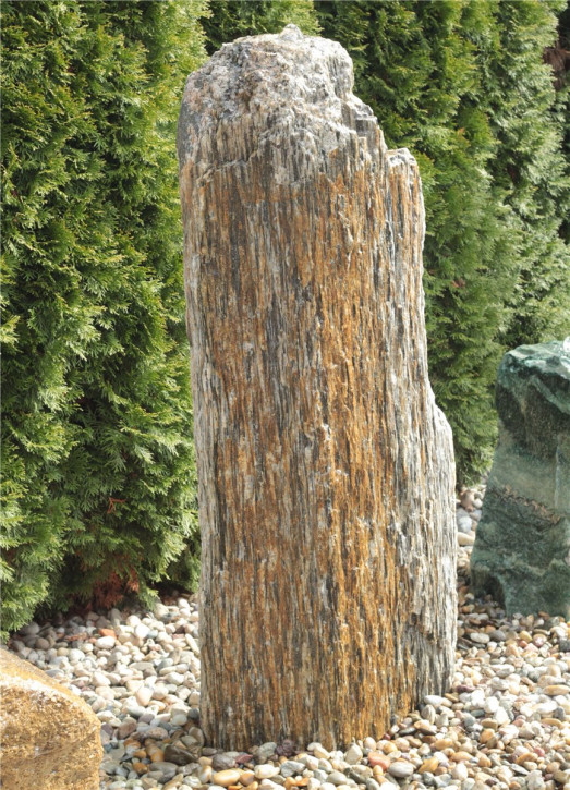 VERKAUFT! Quellstein Monolith Gneis 130cm Gartenbrunnen Springbrunnen Komplettset