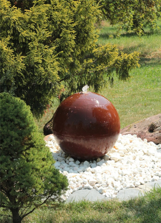 Cortenstahl Kugelbrunnen 50cm Edelrost Gartenbrunnen Springbrunnen Komplettset