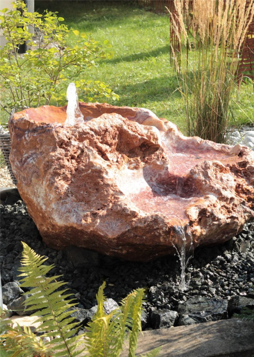 VERKAUFT! Quellstein Bachlauf Onyx Flamingo L120cm mit Quellschalen Gartenbrunnen Springbrunnen Komplettset