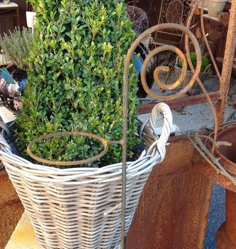 Topfhalter Edelrost Gartenstecker Rosenstab Shabby Landhaus Cottage & Vintage