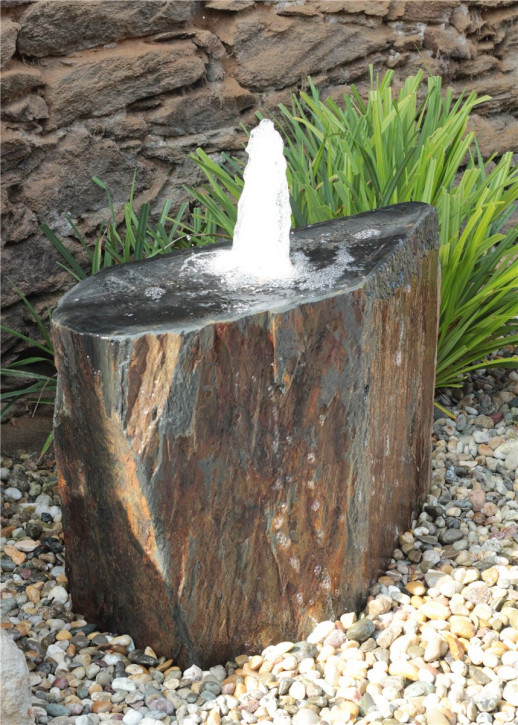 VERKAUFT! Quellstein Schiefer L80cm mit Quellschale Komplettset Gartenbrunnen Springbrunnen