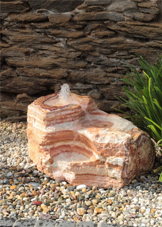 VERKAUFT! Quellstein Bachlauf Onyx Marmor Angel Sparks L80cm Gartenbrunnen Springbrunnen Komplettset