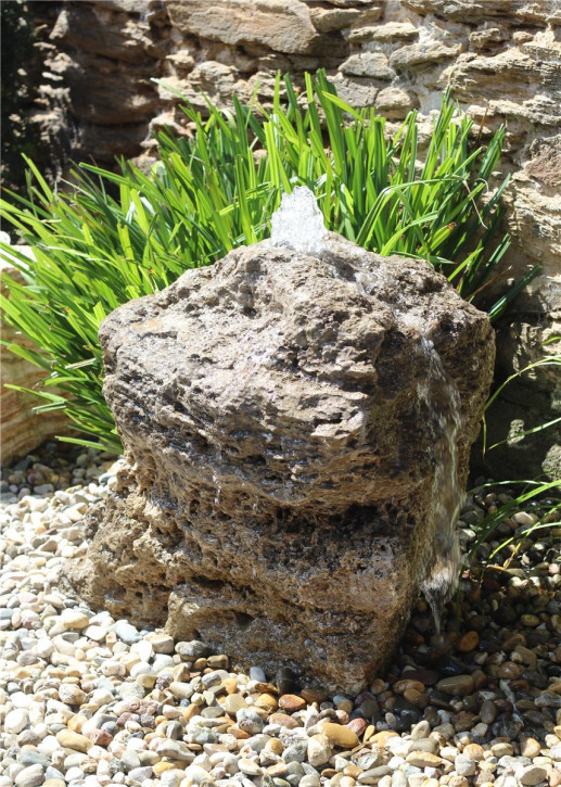VERKAUFT! Quellstein Muschelkalk 66cm Naturstein Gartenbrunnen Springbrunnen Komplettset