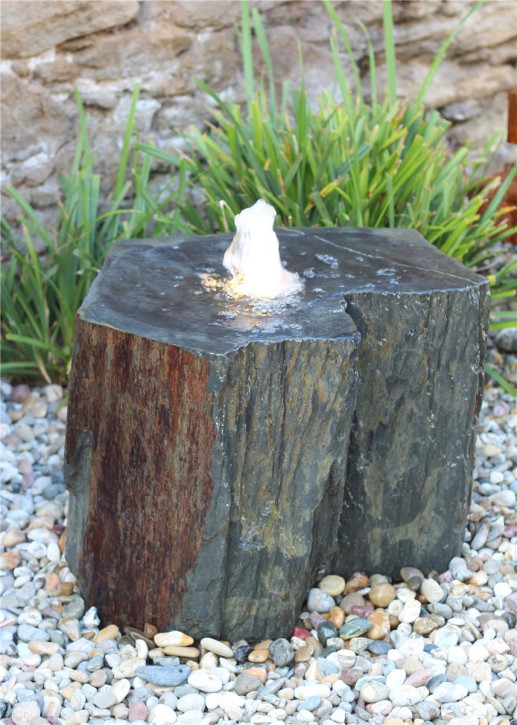 VERKAUFT! Quellstein Schiefer 45cm mit Quellschale Gartenbrunnen Springbrunnen Komplettset