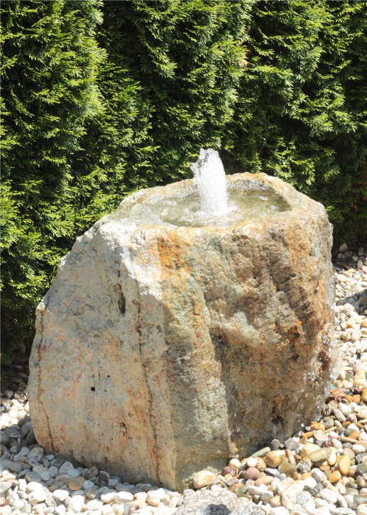 VERKAUFT! Quellstein Quarz Porphyr mit Quellschale 62cm Gartenbrunnen Springbrunnen Set