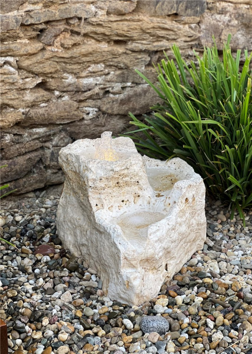 VERKAUFT! Quellstein Bachlauf Onyx Marmor L75cm Naturstein Gartenbrunnen Springbrunnen Set